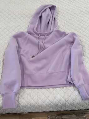 Universal Thread Lavender Cropped Fleece-Lined Hoodie